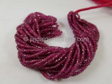 Deep Rubellite Tourmaline Faceted Roundelle Beads